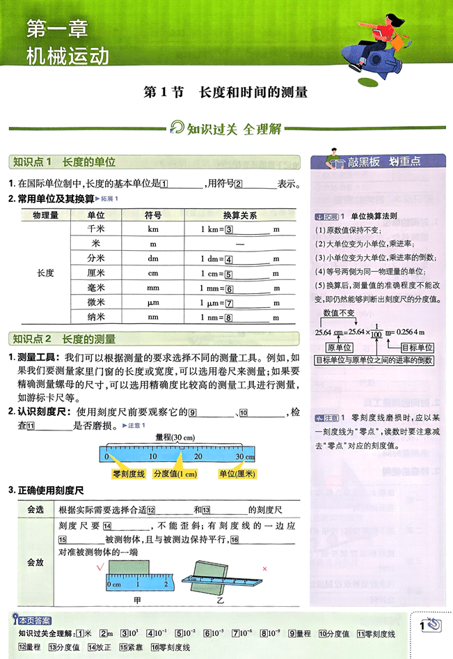 2026初中物理狂K重点  八上