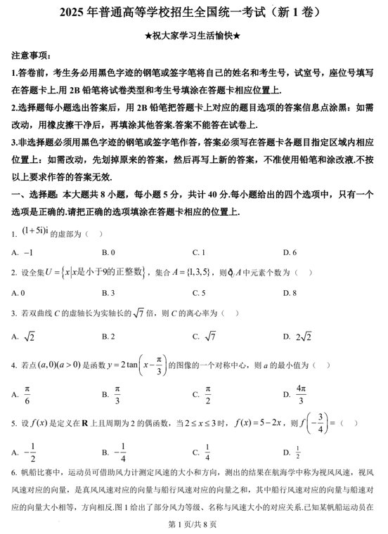 (网络+收集版)2025年高考全国一卷数学高考真题文档版(含答案)