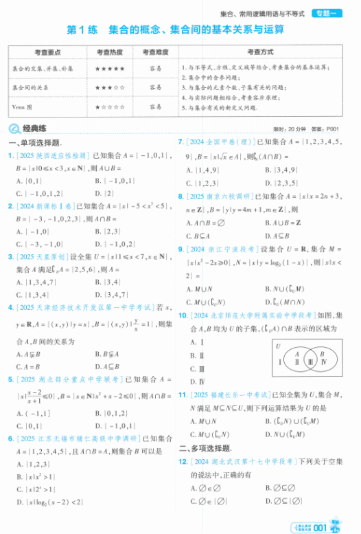2026版 金考卷 小题狂练 数学(新高考)