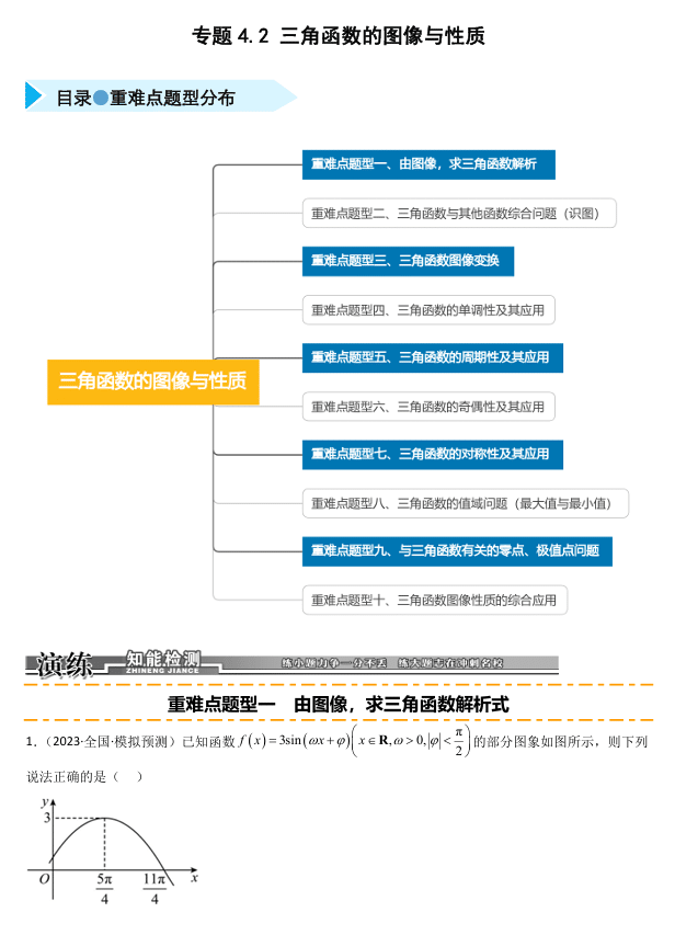 2026《高考数学•一轮复习重点难点题型》精练 专题4.2 三角函数的图像与性质(十类重难点题型精练)