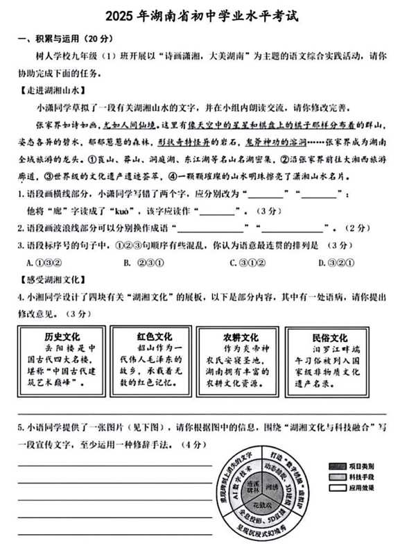 2025年湖南省中考语文真题