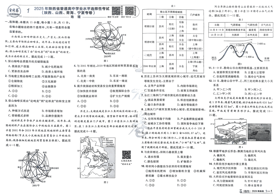 天星金考卷《2026新高考特快专递》地理